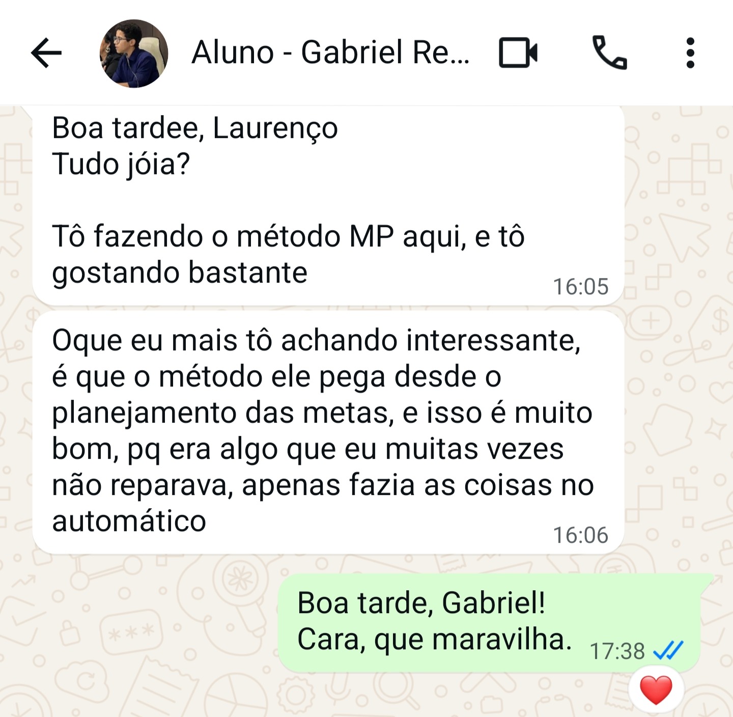 Depoimento de Gabriel Renan — aluno que passou a planejar metas com mais consciência